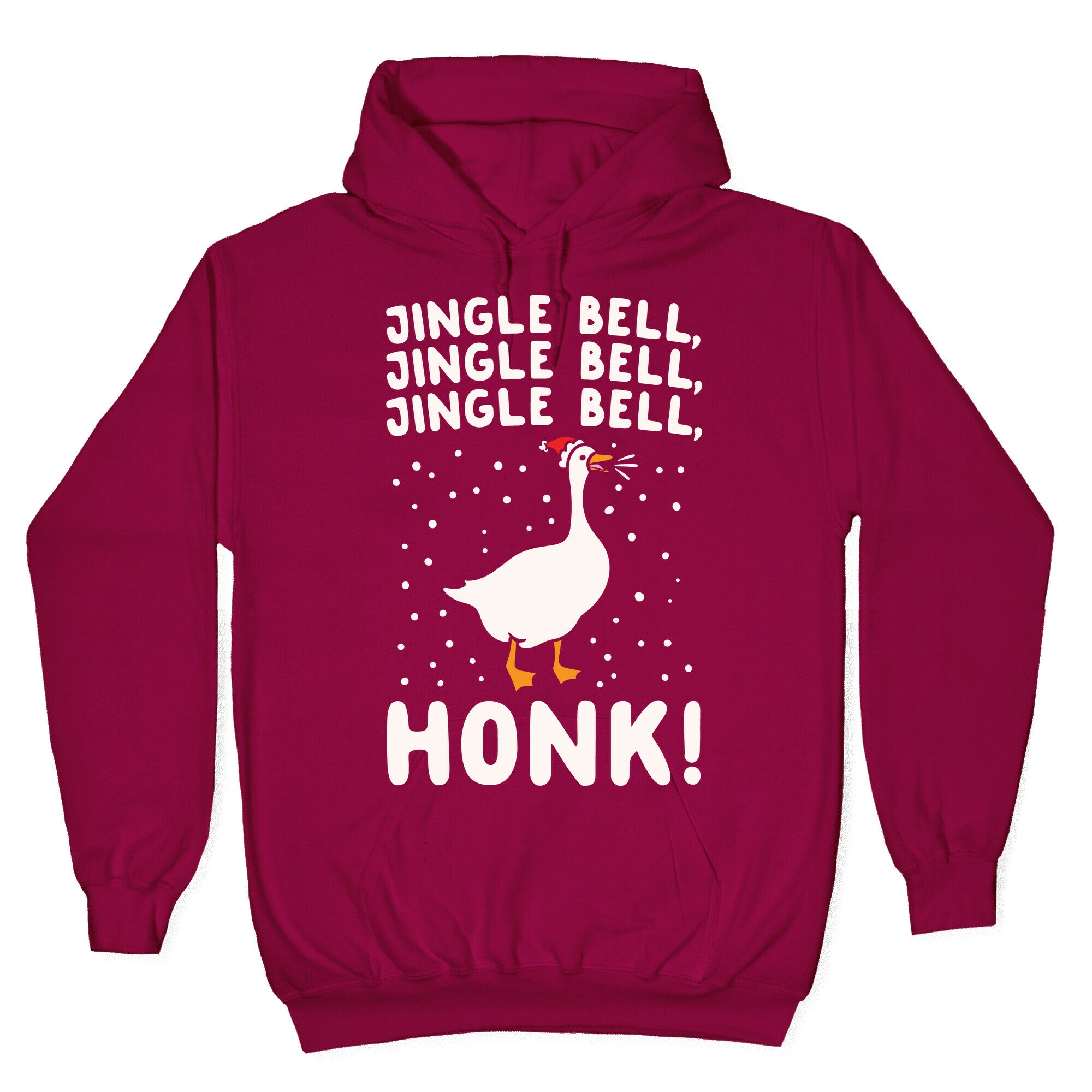 Jingle Bell Honk (Goose Parody) White Print Hoodie